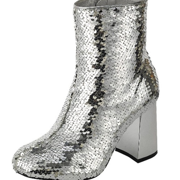 2 pairs left!!!*Silver sequins ankle boots - Picture 4 of 4